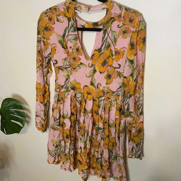 Free People Teagan floral printed mini dress size 0 - Picture 10 of 10